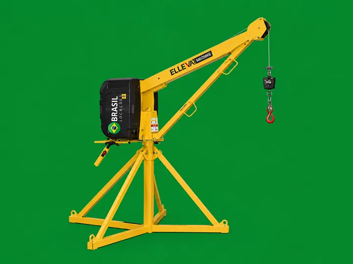 Mini Grua — Elevação de carga em obra